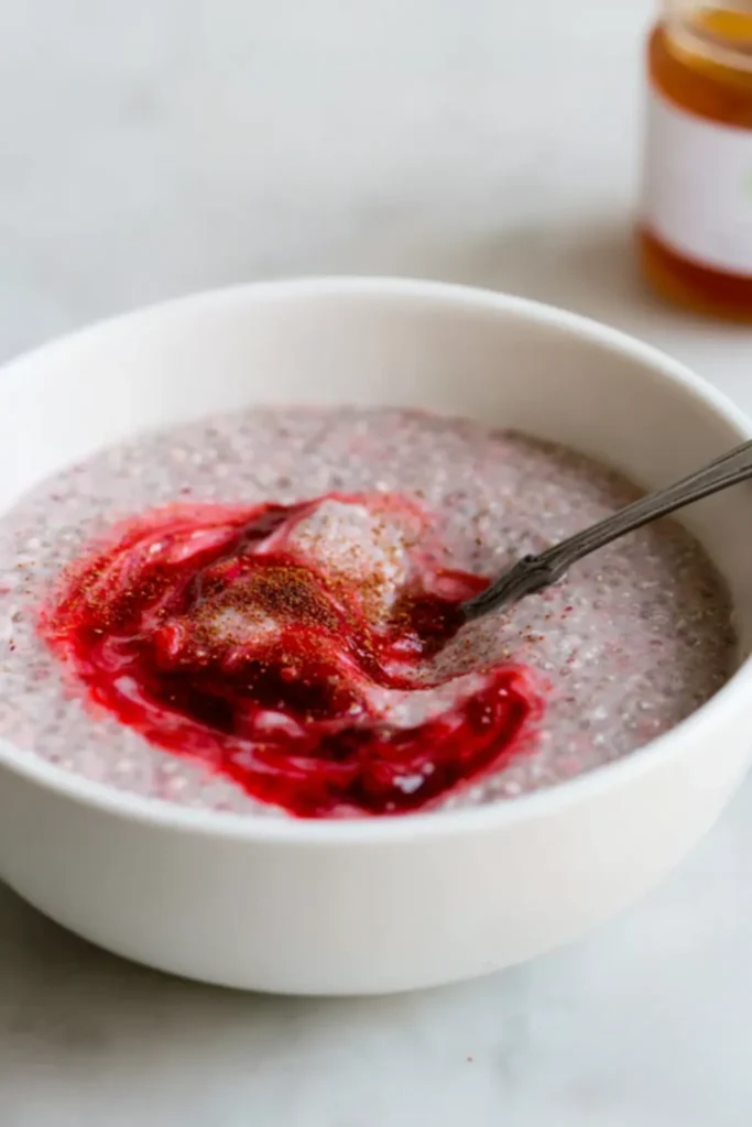 Rose Coconut Chia Seed Pudding - Ready in Minutes