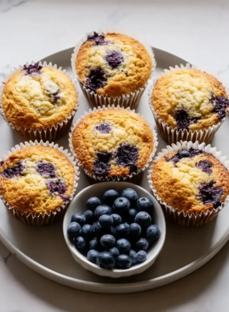 Easy Homemade Cottage Cheese Blueberry Muffins_