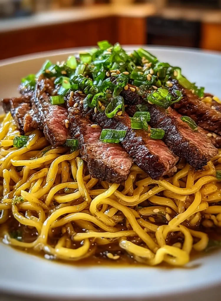 Garlic Butter Steak Lightning Noodles Recipe (20 Minutes)