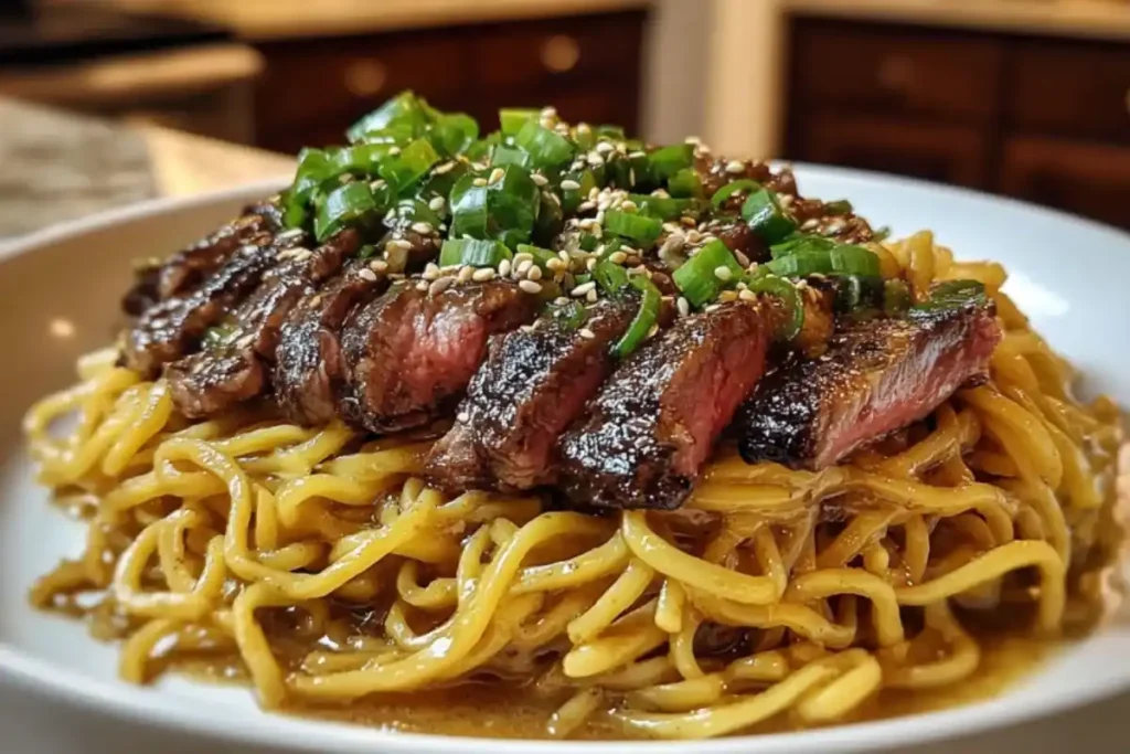 Quick Garlic Butter Steak Lightning Noodles