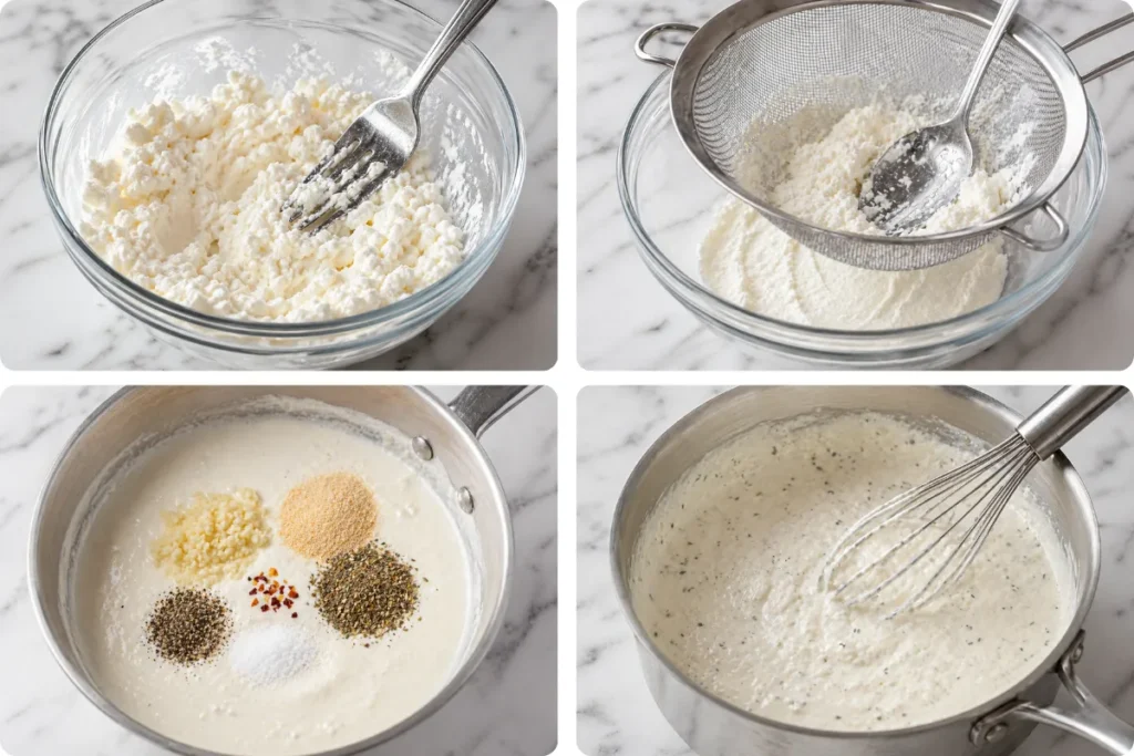 Make Cottage Cheese Pasta Sauce No Blender