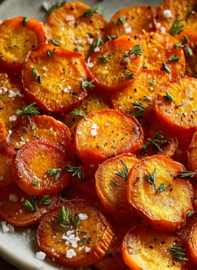 Baked vinegar carrot chips cooling on parchment paper