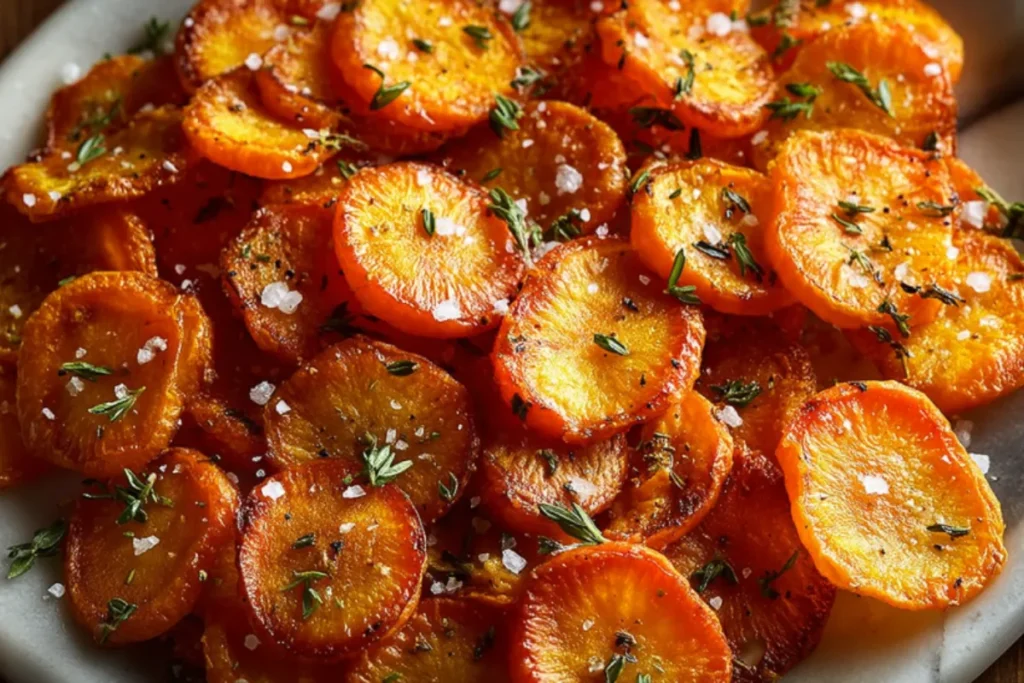Vinegar carrot chips ingredients - carrots, oil, vinegar, salt