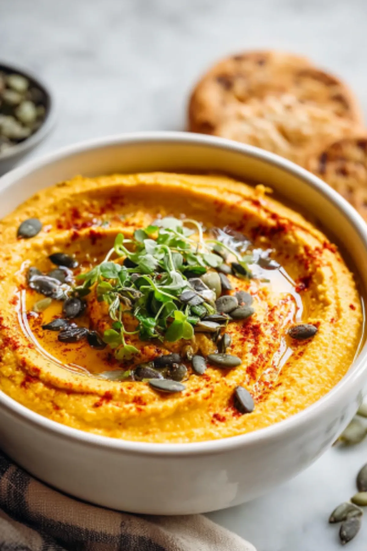 5-Minute Pumpkin Hummus - Perfect Fall Snack