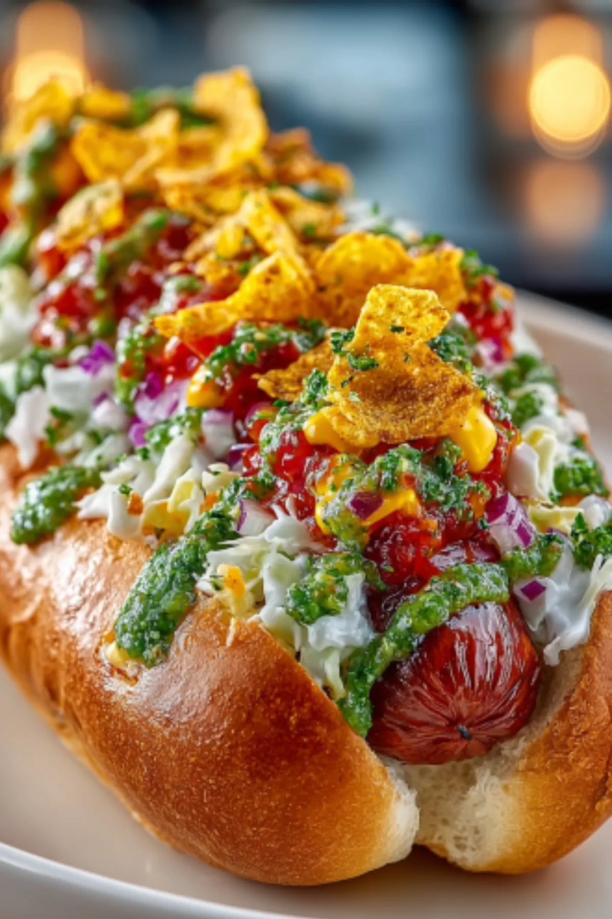 Authentic Colombian Hot Dog with Pineapple Sauce