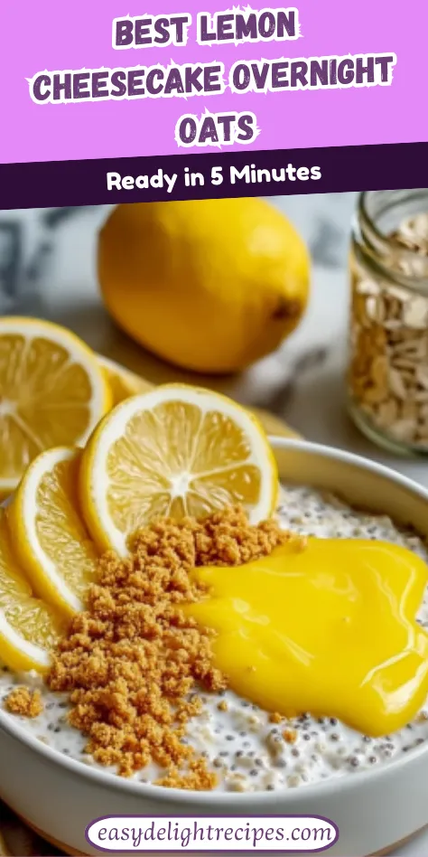 Best Lemon Cheesecake Overnight Oats