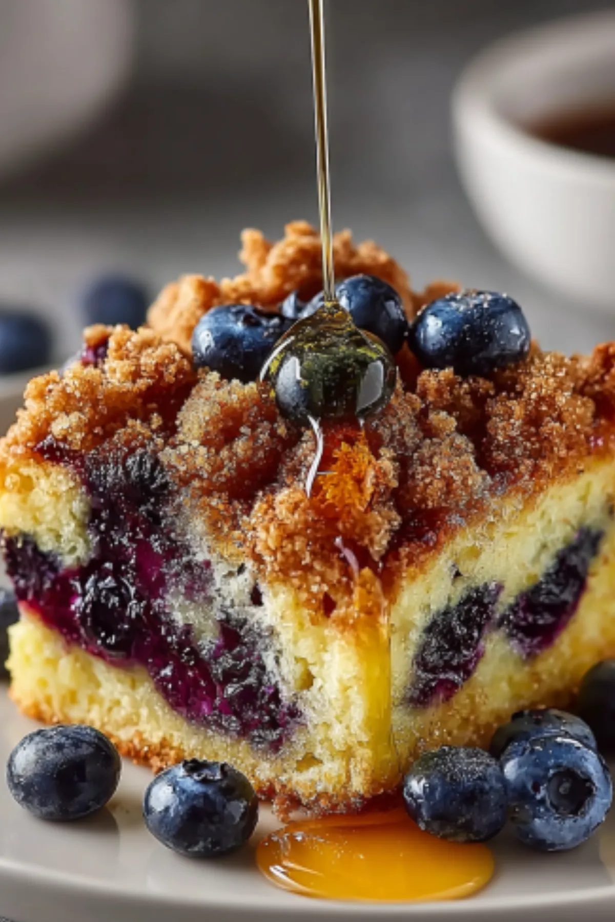Blueberry Pancake Casserole with Crumble Topping