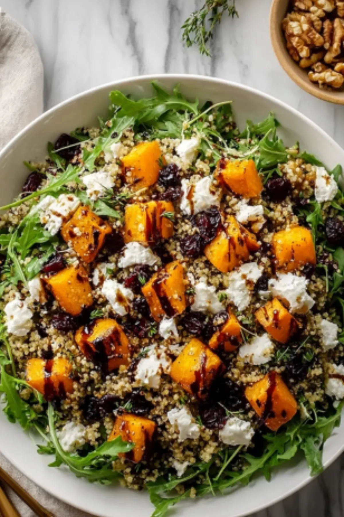 Easy Roasted Pumpkin Salad With Balsamic Dressing
