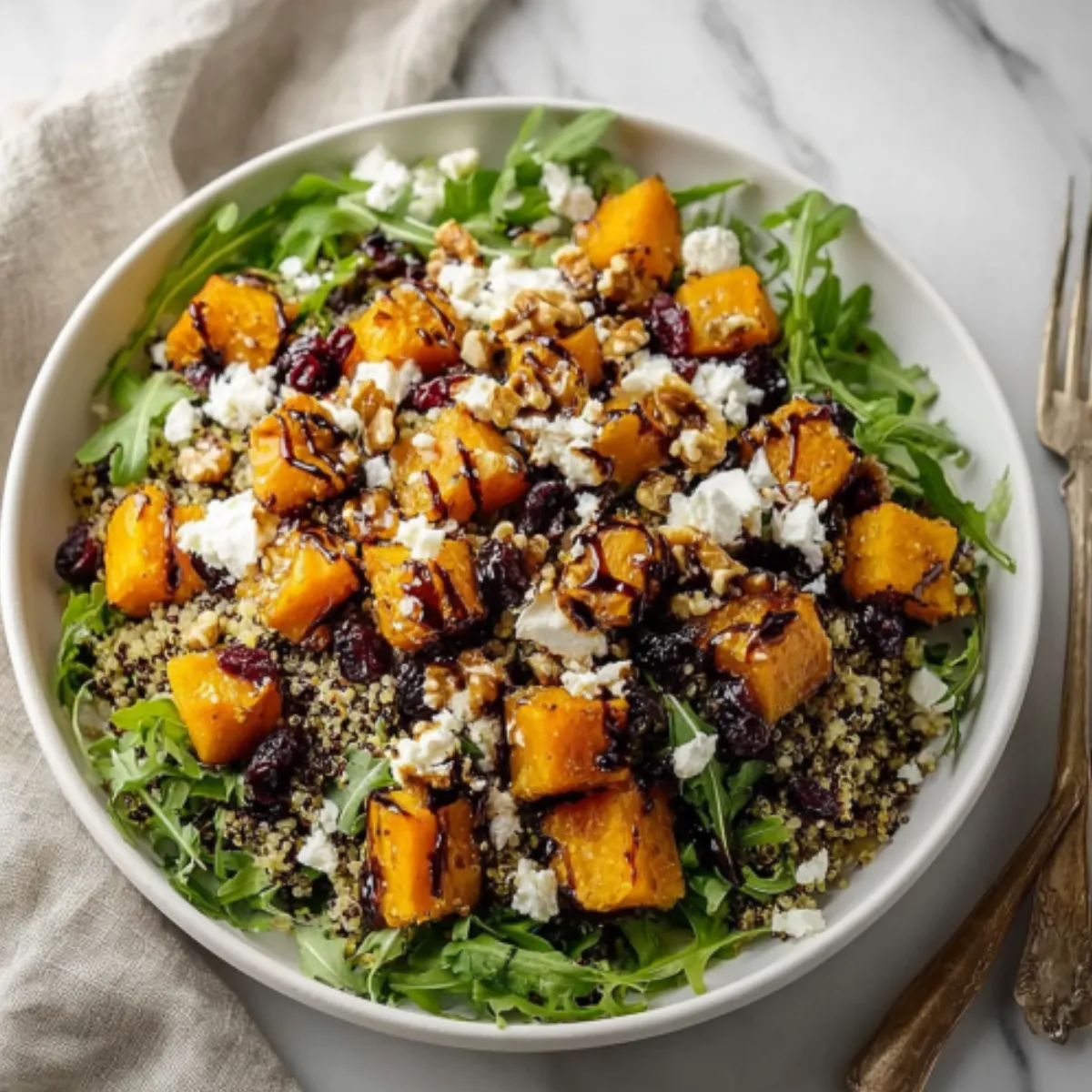 Roasted Pumpkin Salad With Quinoa & Feta