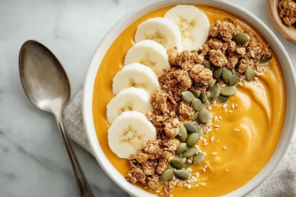 Healthy Pumpkin Smoothie Bowl - Fall Breakfast