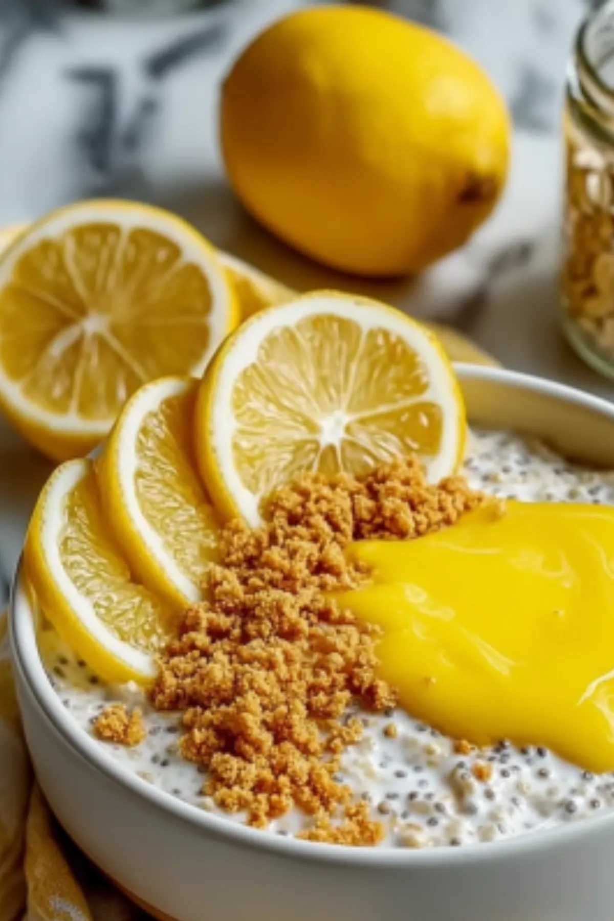 Lemon Cheesecake Overnight Oats - No Cook Breakfast