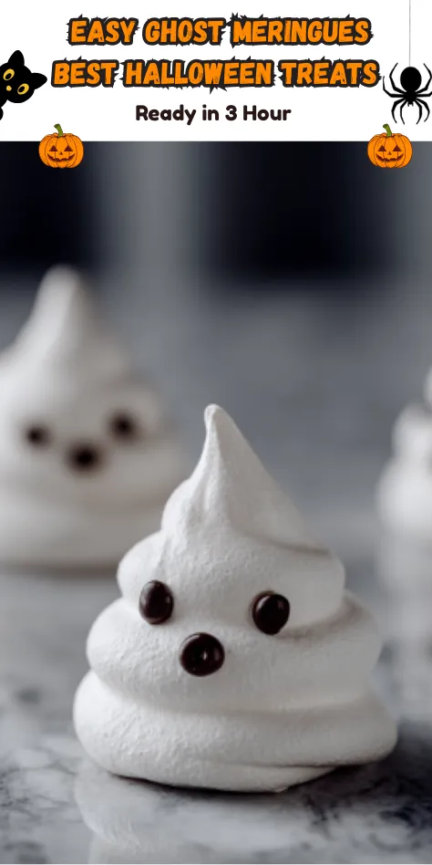 Easy Ghost Meringues - Best Halloween Treats Ready in 3 Hour