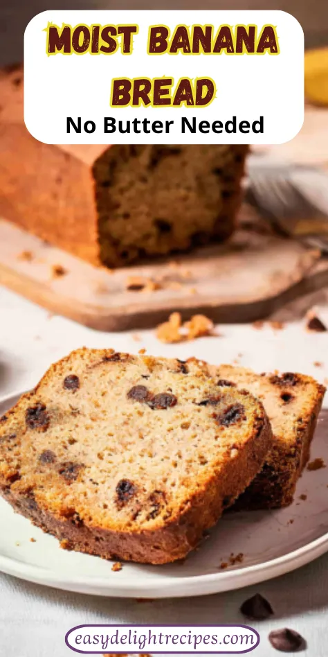 Easy Moist Banana Bread Recipe (No Butter Needed!)