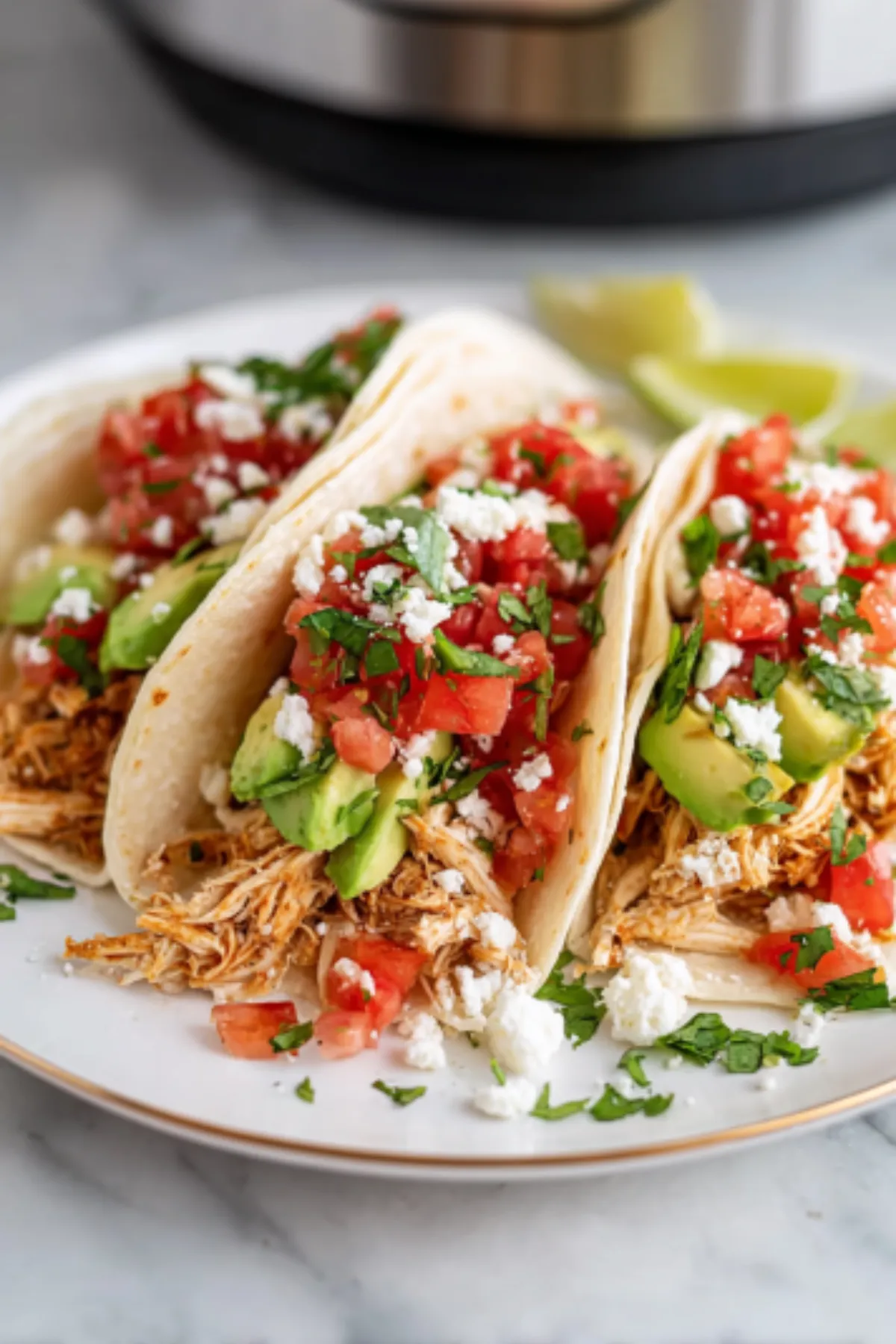 Easy Slow Cooker Chicken Tacos (3 Ingredients)
