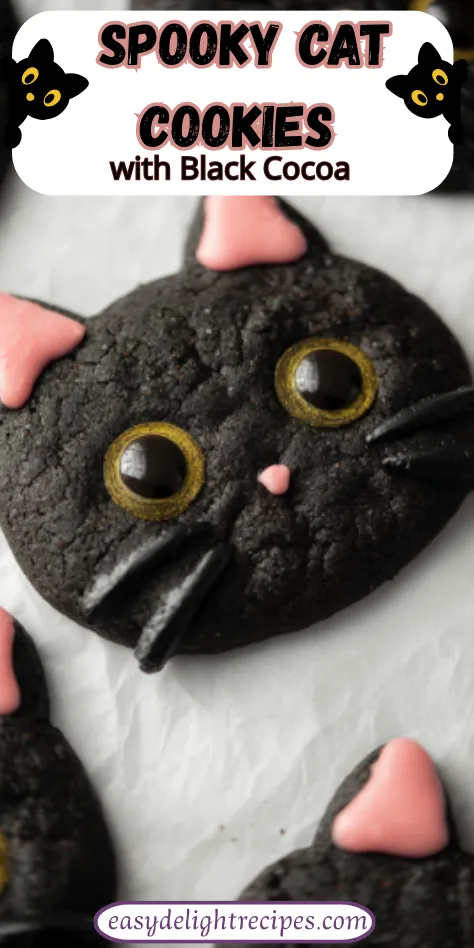 Spooky Cat Cookies with Black Cocoa - Homemade Halloween Magic