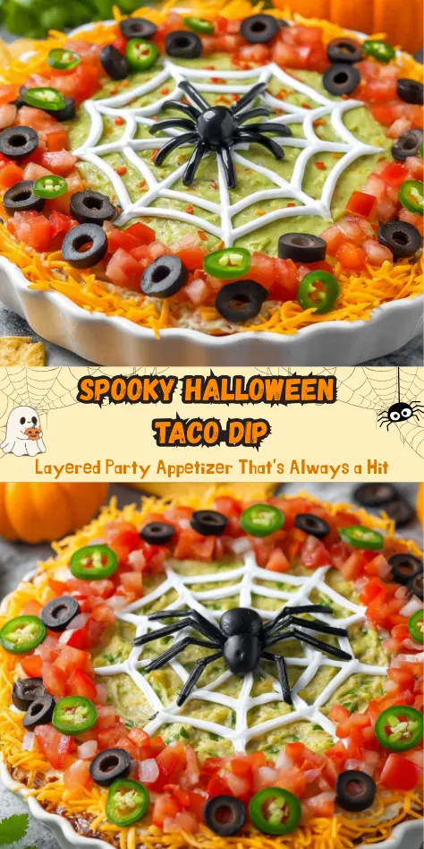 Spooky Halloween Taco Dip Layered Party Appetizer That's Always a Hi