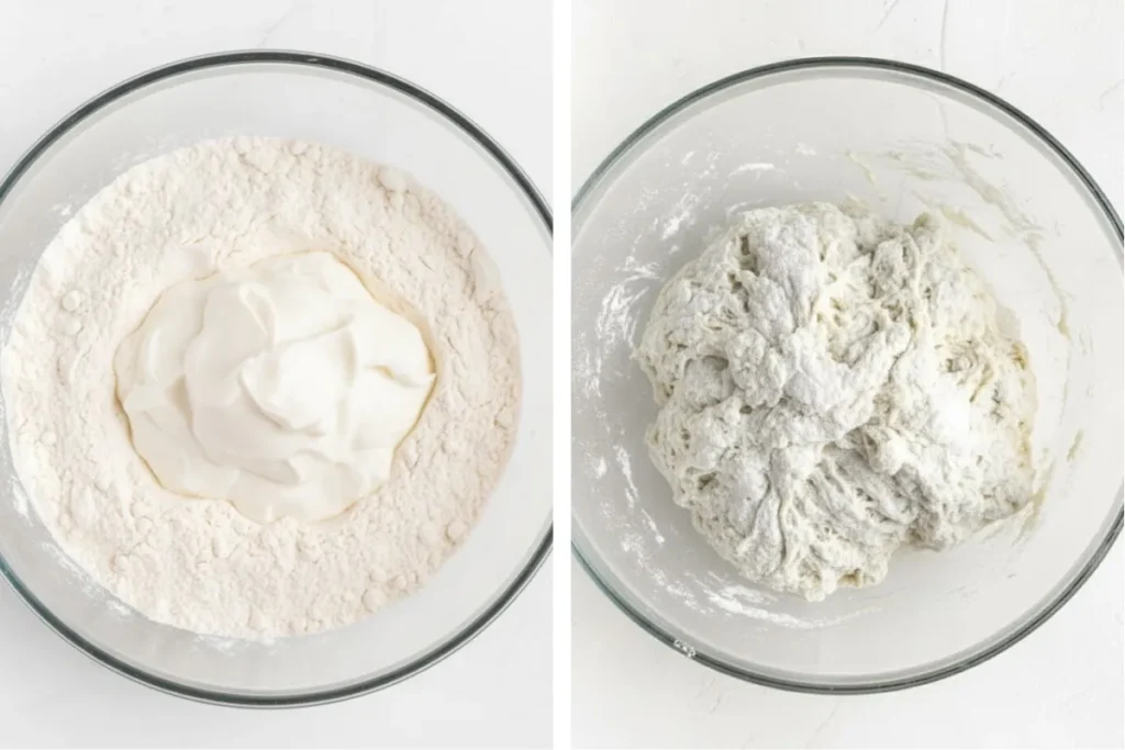 Add the remaining cup of flour to the bowl