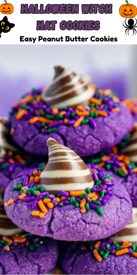 Best Halloween Witch Hat Cookies Recipe _ Easy Peanut Butter Cookies