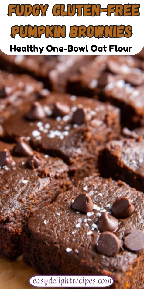 Fudgy Gluten-Free Pumpkin Brownies Healthy One-Bowl Oat Flour