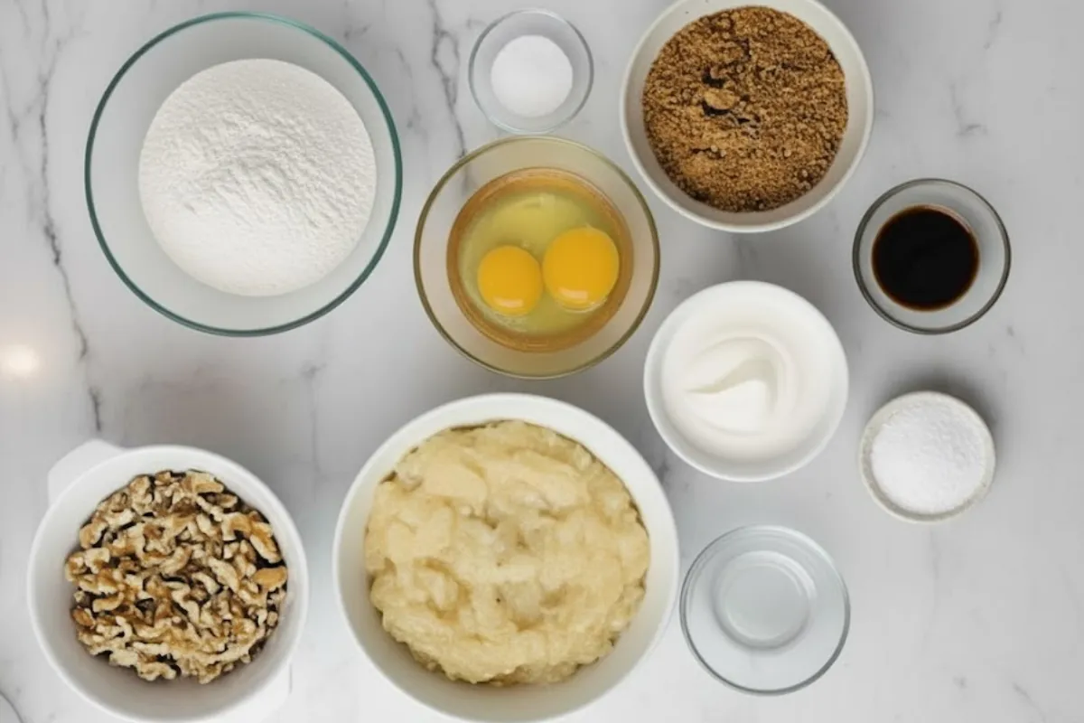 Ingredients You'll Need for Banana Nut Bread with Greek Yogurt