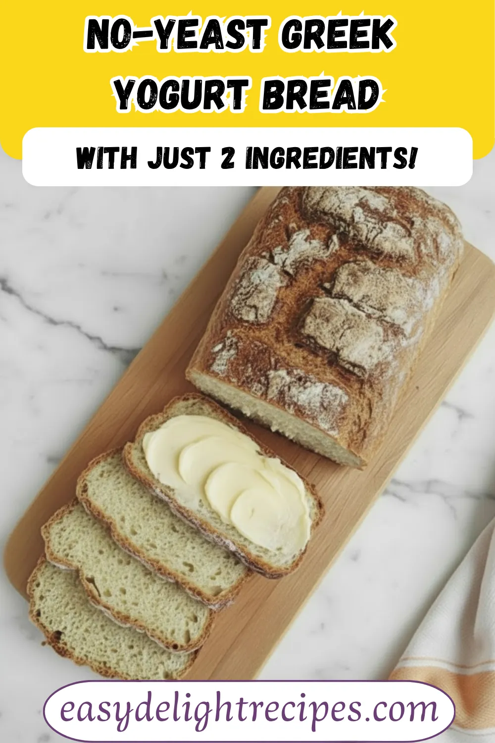No-Yeast Greek Yogurt Bread with Just 2 Ingredients