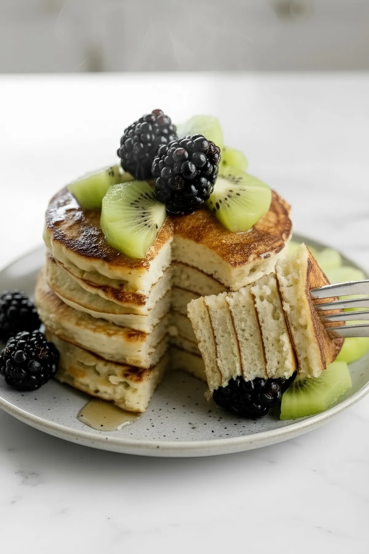 Healthy Banana Cottage Cheese Pancakes