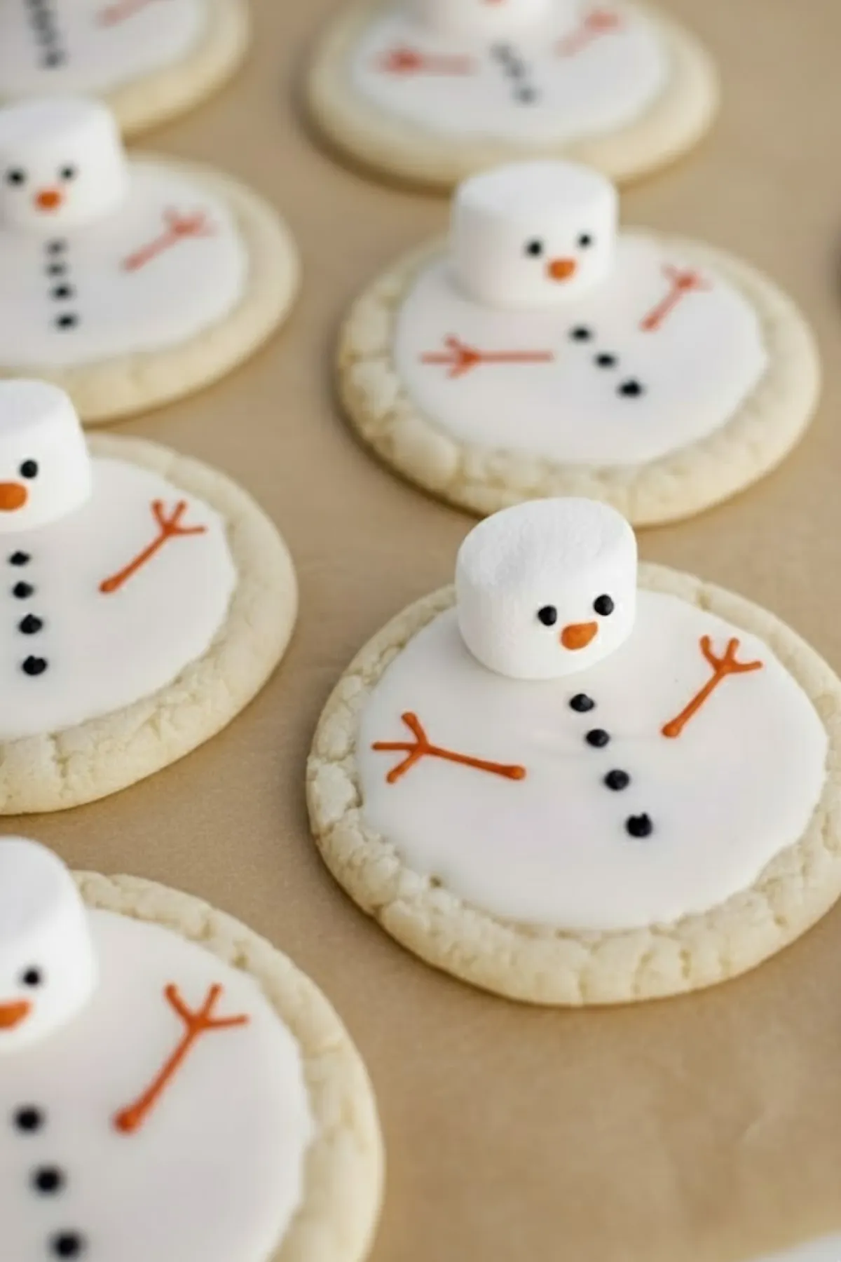 Melted Snowman Sugar Cookies (Easy Recipe)