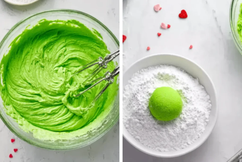 Prepare the coating for Grinch Cookies
