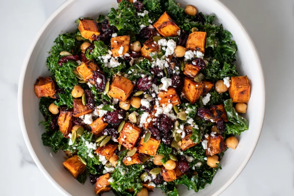 Healthy Roasted Sweet Potato Kale Salad
