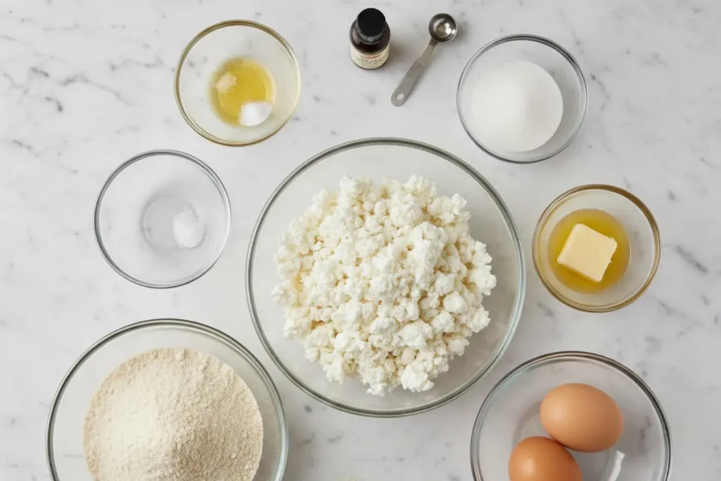Ingredients for Keto Cottage Cheese Pancakes