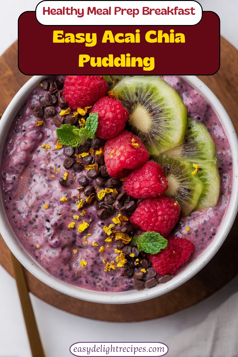 Easy Acai Chia Pudding With Greek Yogurt Healthy Meal Prep Breakfast