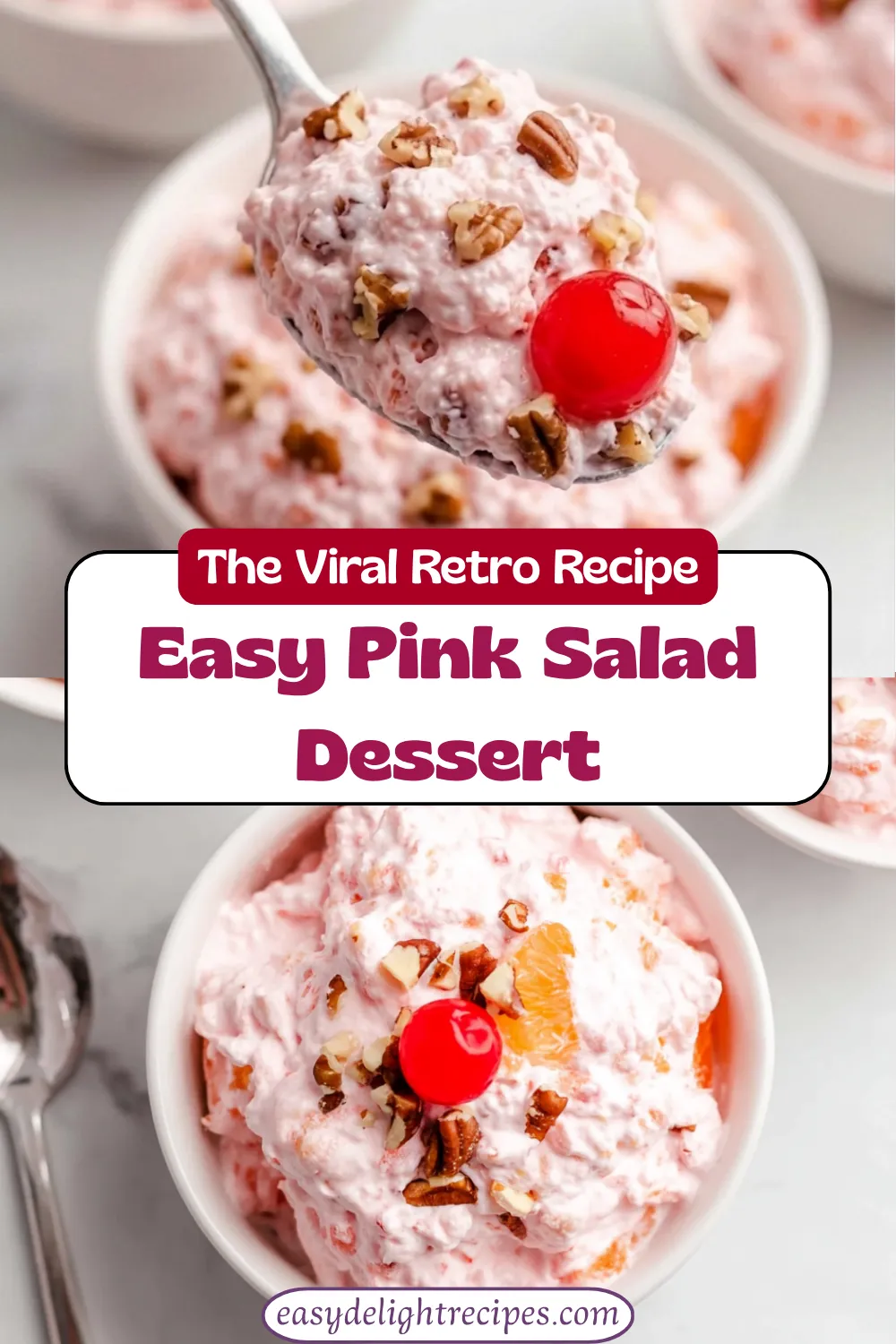 Pink Salad with Jello, Fruit & Cool Whip