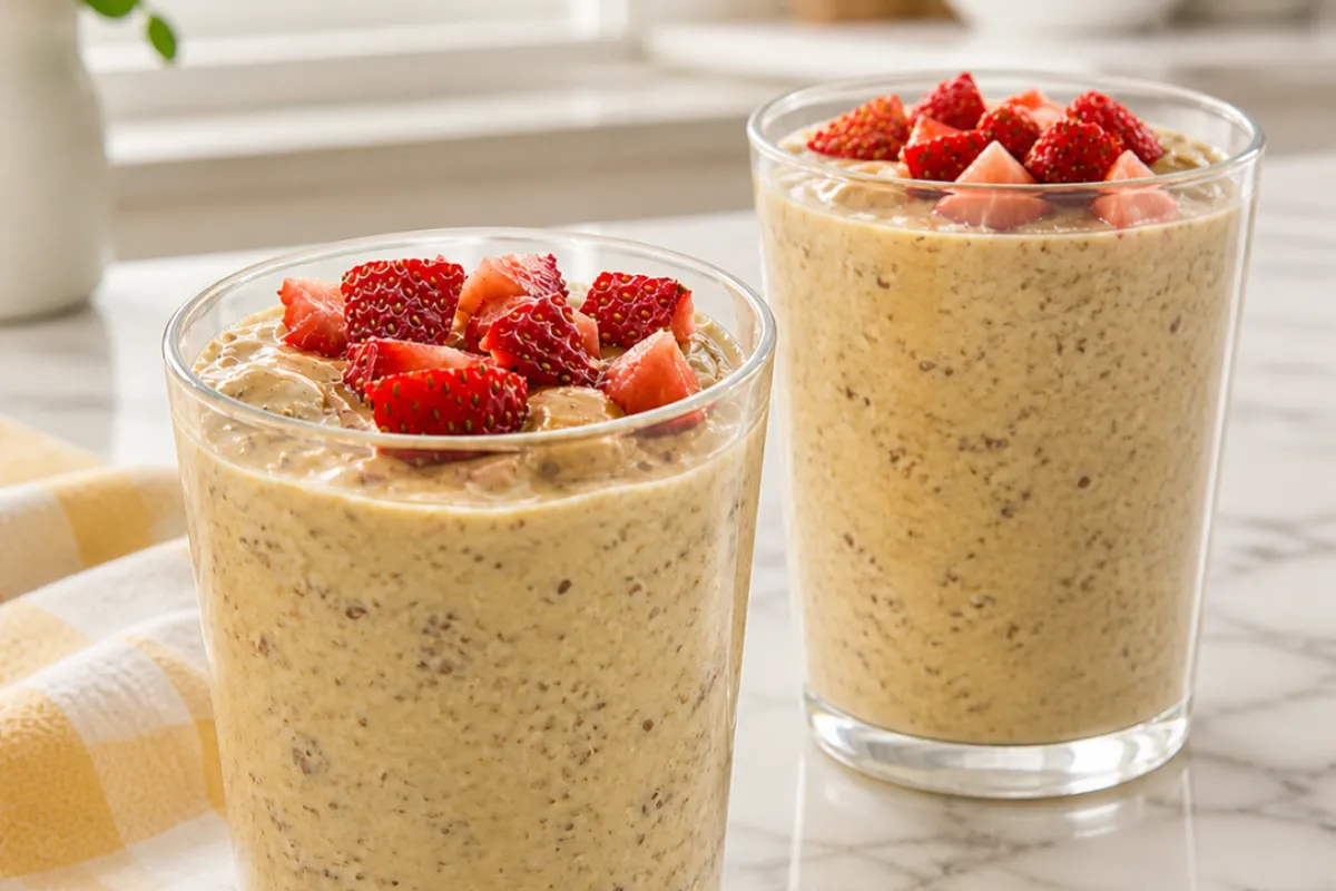 High-Protein Strawberry & Almond Overnight Oats