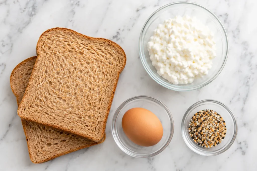 Ingredients For Making Cottage Cheese Toast