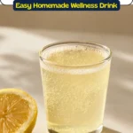 Easy homemade baking soda weight loss recipe with lemon and apple cider vinegar served in a glass on a clean white background, perfect for a healthy morning routine