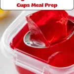 Pinterest pin for bariatric jello cups meal prep showing seven sugar free high protein cups for weekly bariatric portion control