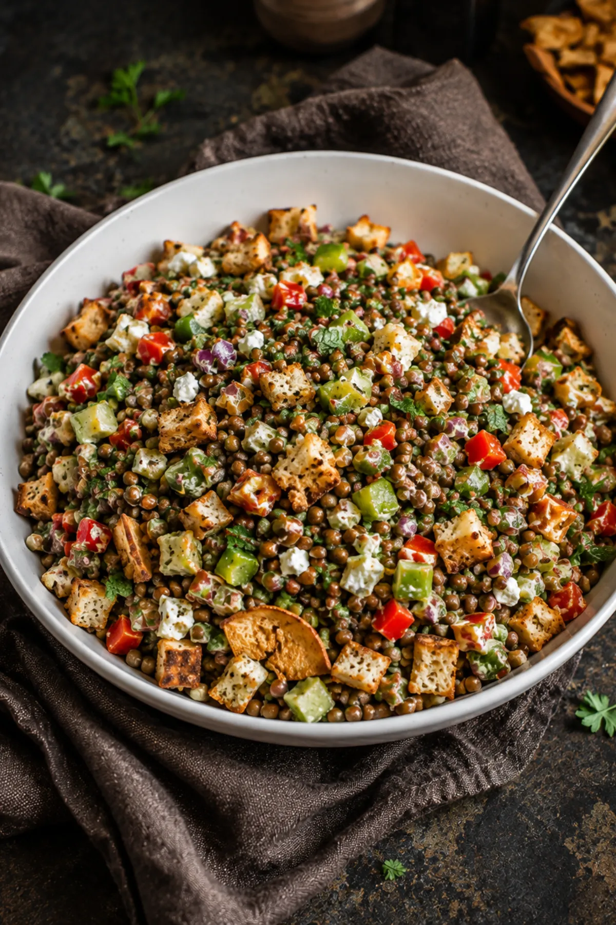 Low-Salt Lentil Salad With Creamy Yogurt Dressing